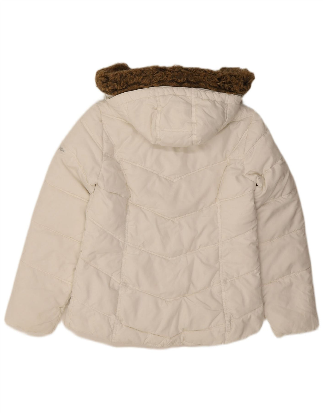 TOMMY HILFIGER Womens Hooded Padded Jacket UK 10 Small White Polyester