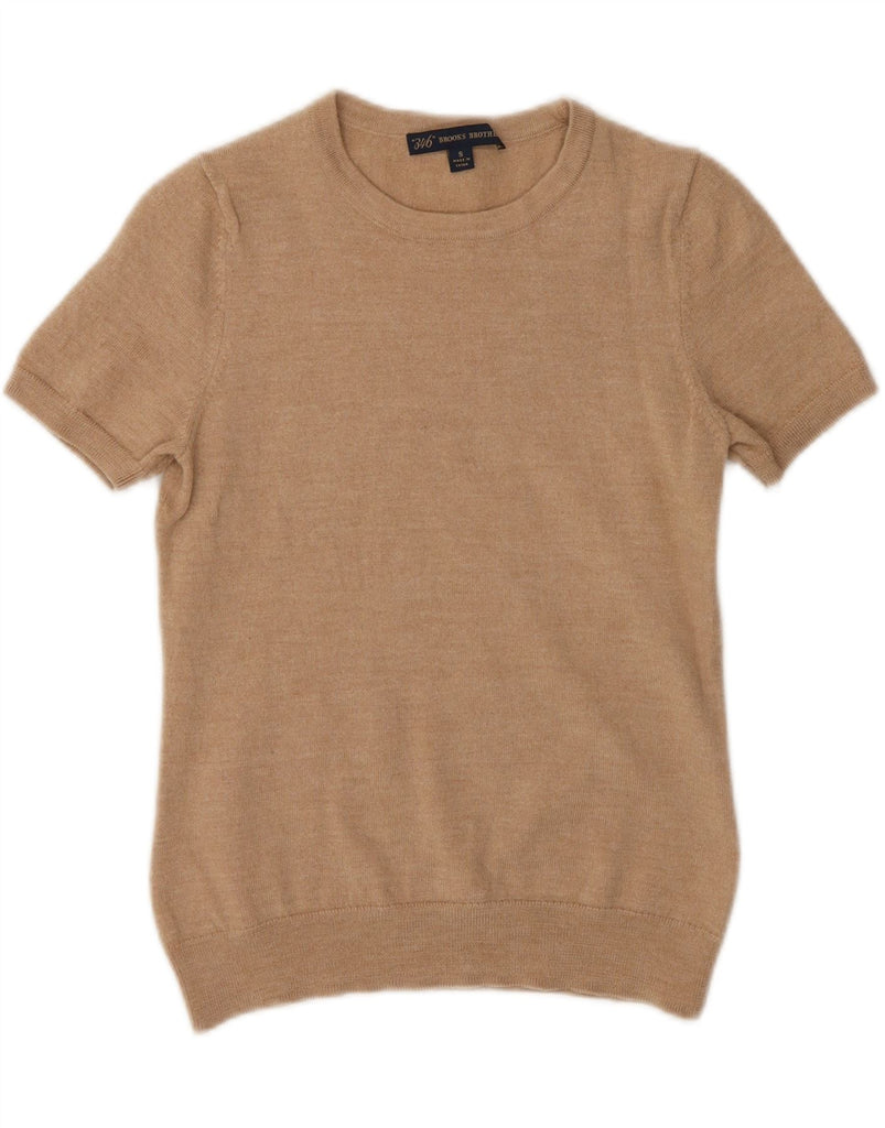 BROOKS BROTHERS Womens 346 Crop Boat Neck Jumper Sweater UK 8 Small Beige Vintage Brooks Brothers and Second-Hand Brooks Brothers from Messina Hembry 