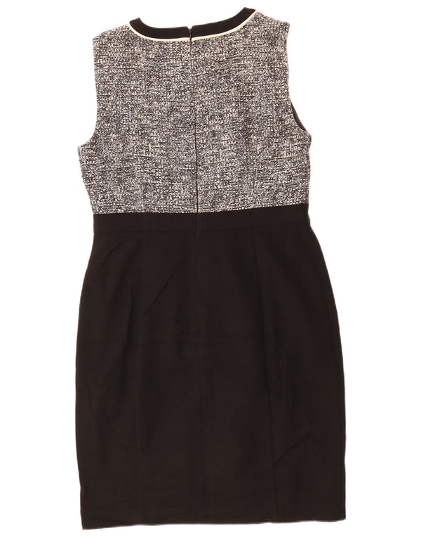 Hobbs Womens Sleeveless Sheath Dress UK 12 Medium Black Flecked Polyester