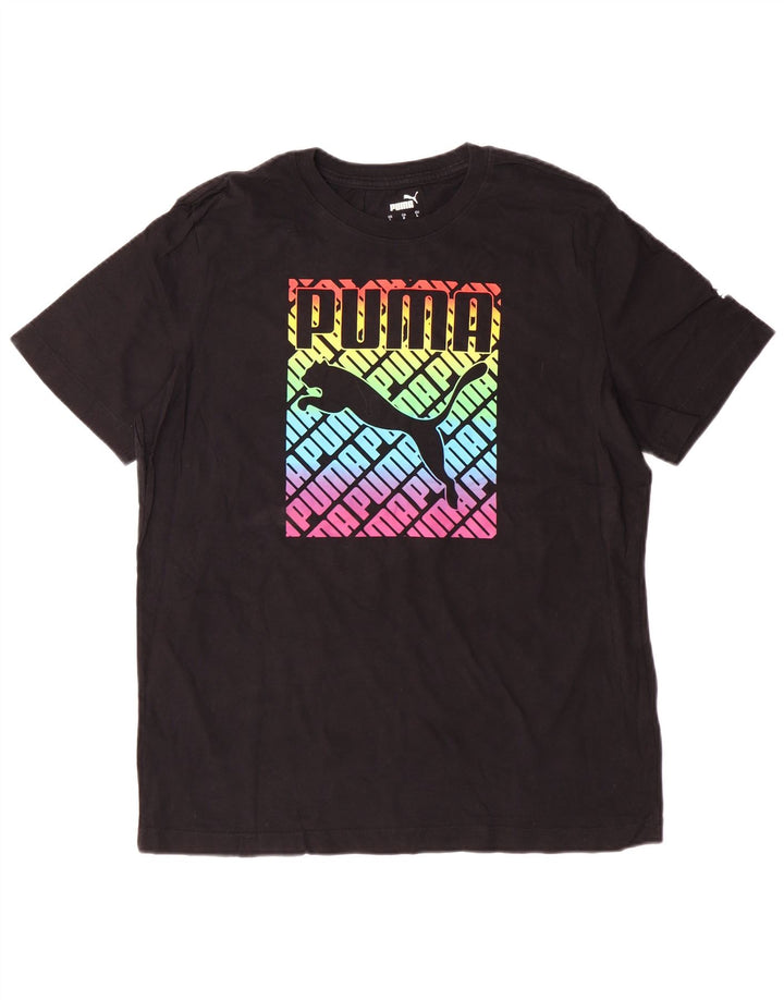 PUMA Mens Graphic T-Shirt Top Large Black