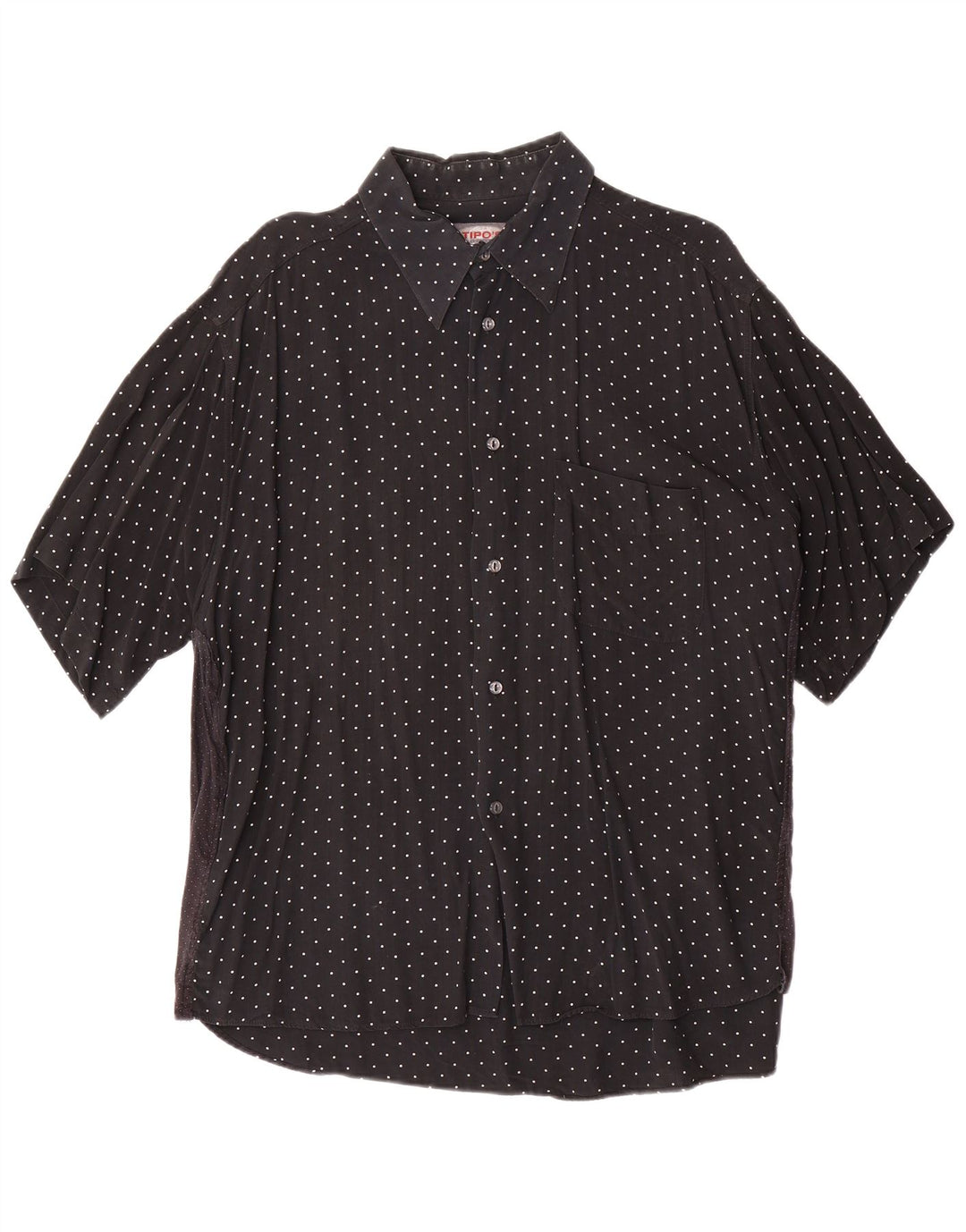 TIPO' S Mens Short Sleeve Shirt XL Black Spotted
