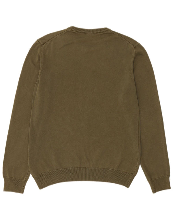 Blauer Mens Crew Neck Jumper Sweater Small Green Cotton