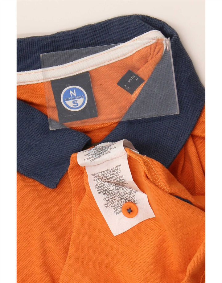 North Sails Mens Polo Shirt Medium Orange Colourblock Cotton