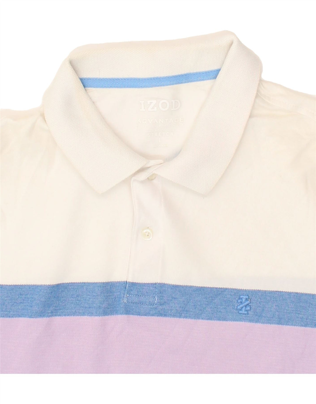 IZOD Mens Stretch Polo Shirt Large Multicoloured Colourblock Cotton Vintage Izod and Second-Hand Izod from Messina Hembry 