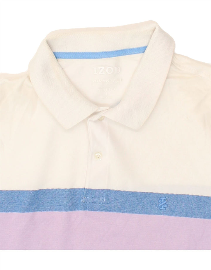 IZOD Mens Stretch Polo Shirt Large Multicoloured Colourblock Cotton Vintage Izod and Second-Hand Izod from Messina Hembry 