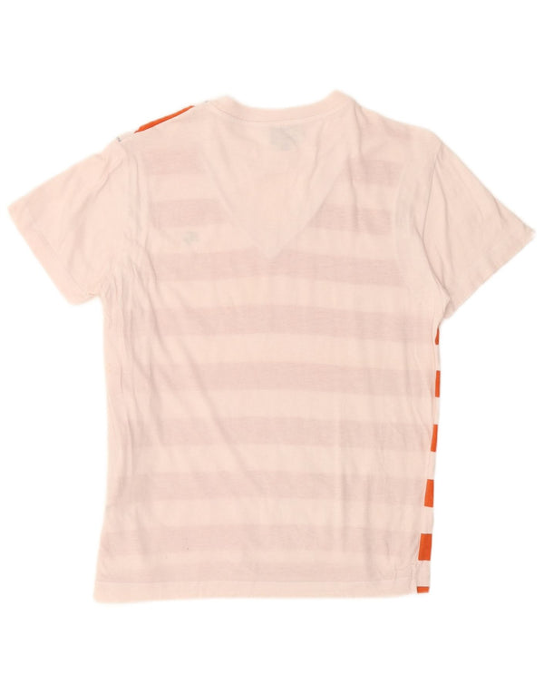 Fay Boys T-Shirt Top 13-14 Years Orange Striped Cotton