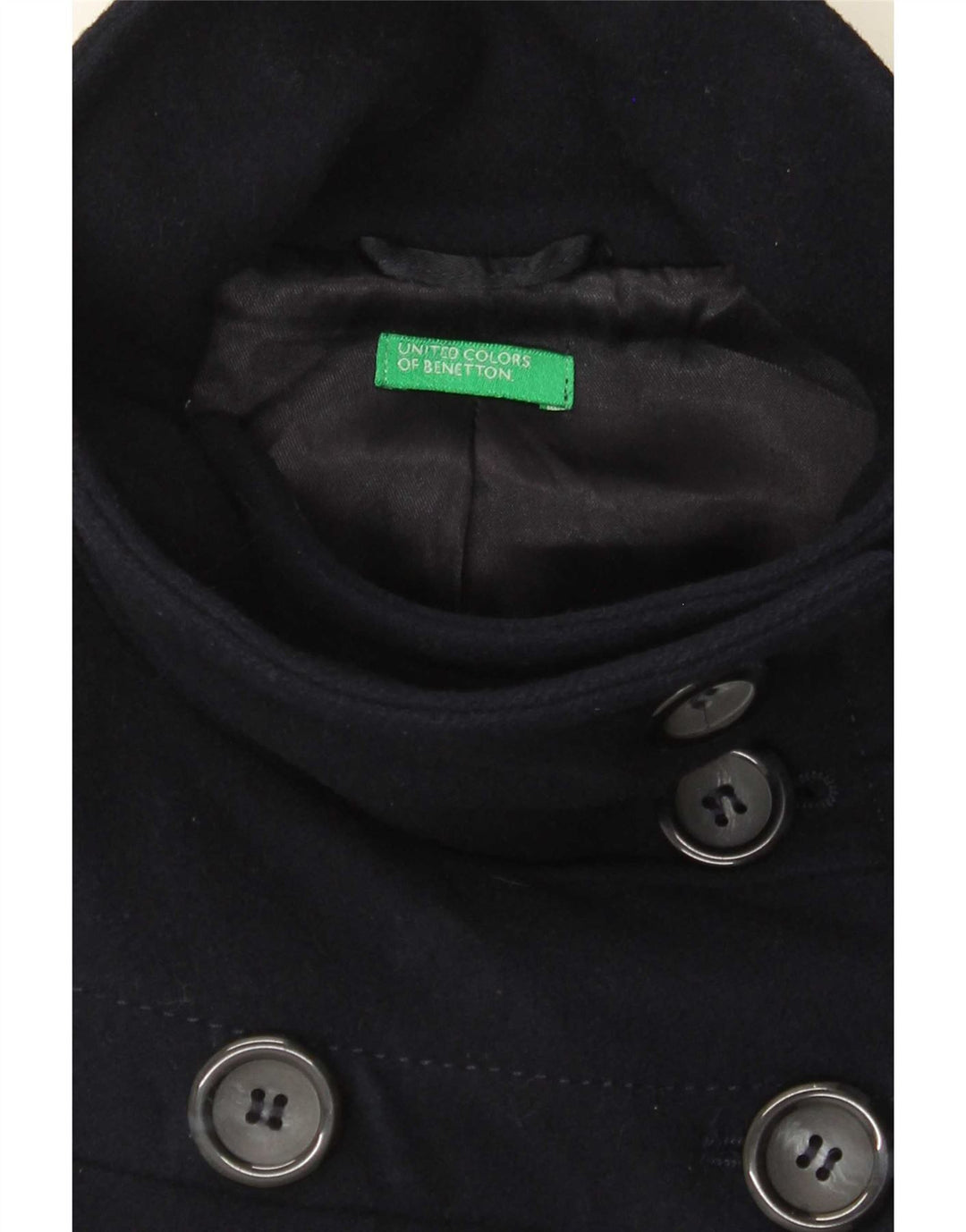 Benetton Girls Double Breasted Coat 9-10 Years Navy Blue
