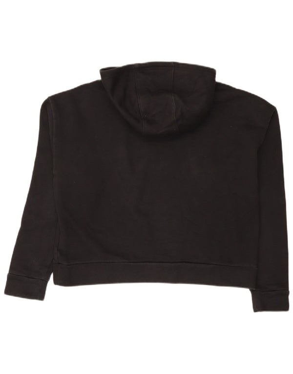 Adidas Girls Loose Fit Hoodie Jumper 14-15 Years Black Cotton