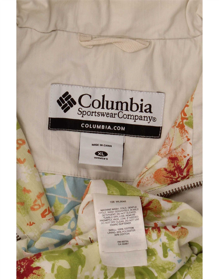 Columbia Womens Bomber Jacket UK 18 XL White Cotton