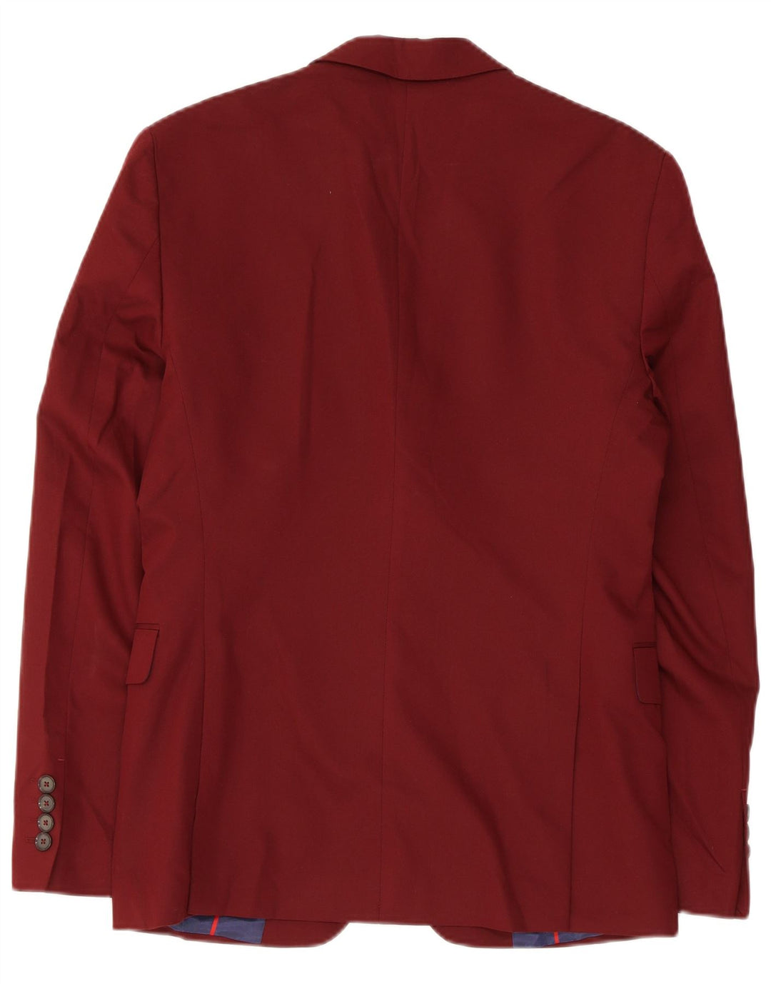 Zara Mens 2 Button Blazer Jacket EU 46 Small Burgundy