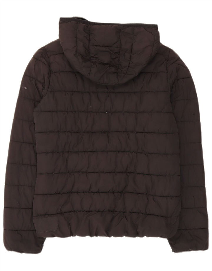Champion Womens Hooded Padded Jacket UK 10 Small Black Polyester