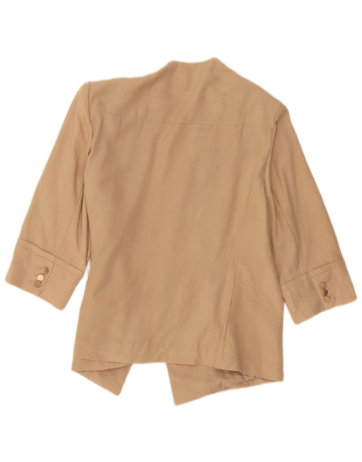 Marks & Spencer Womens 3/4 Sleeve Open Blazer Jacket UK 20 2XL Beige