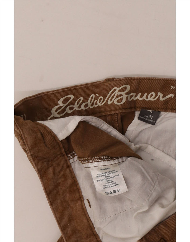 Eddie Bauer Mens Chino Shorts W33 Medium Brown Cotton