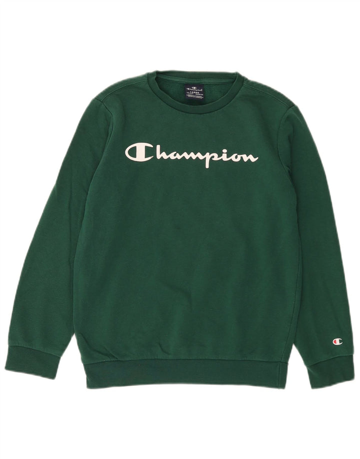 CHAMPION Boys Graphic Sweatshirt Jumper 11-12 Years Green