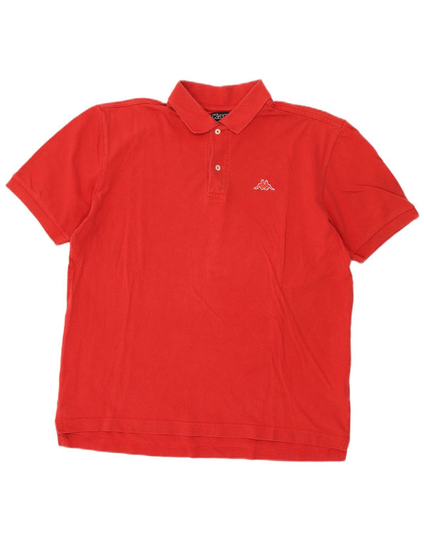 Kappa Mens Polo Shirt Large Red Cotton