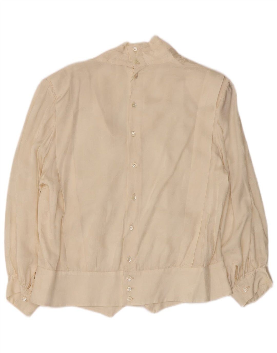 VINTAGE Womens 3/4 Sleeve Shirt Blouse UK 14 Large Off White Floral