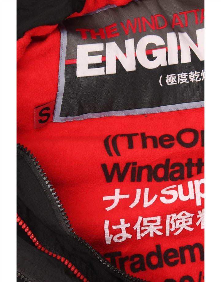 Superdry Womens Windattacker Hooded Windbreaker Jacket UK 10 Small Black