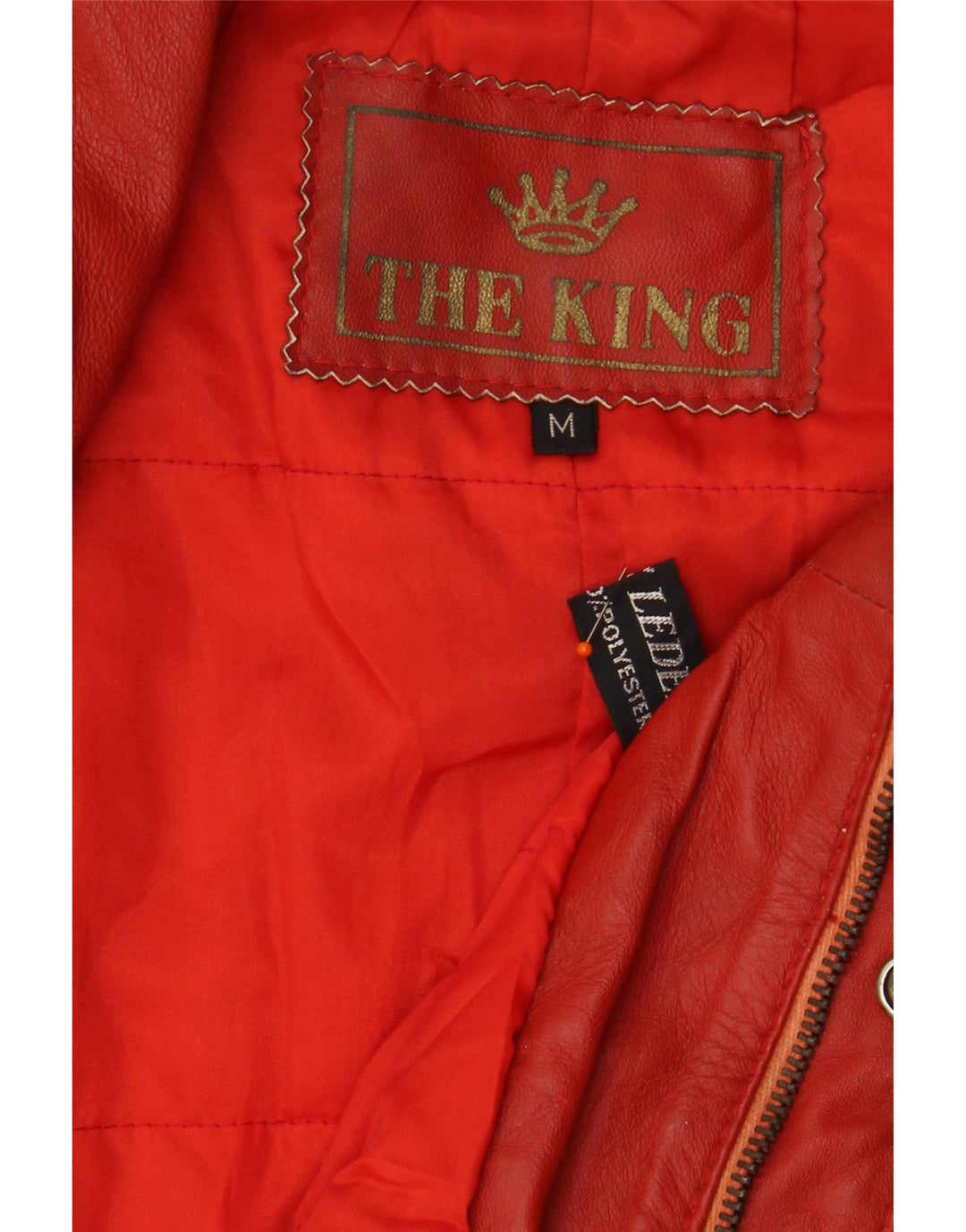 VINTAGE Mens Leather Gilet UK 38 Medium Red Leather