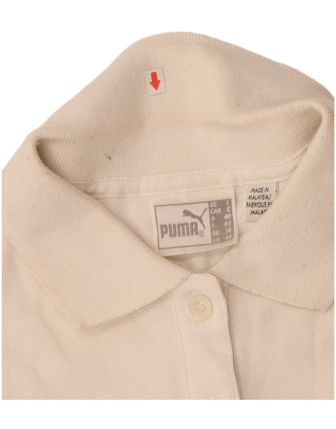 PUMA Womens Sleeveless Polo Shirt UK 14 Medium  Off White