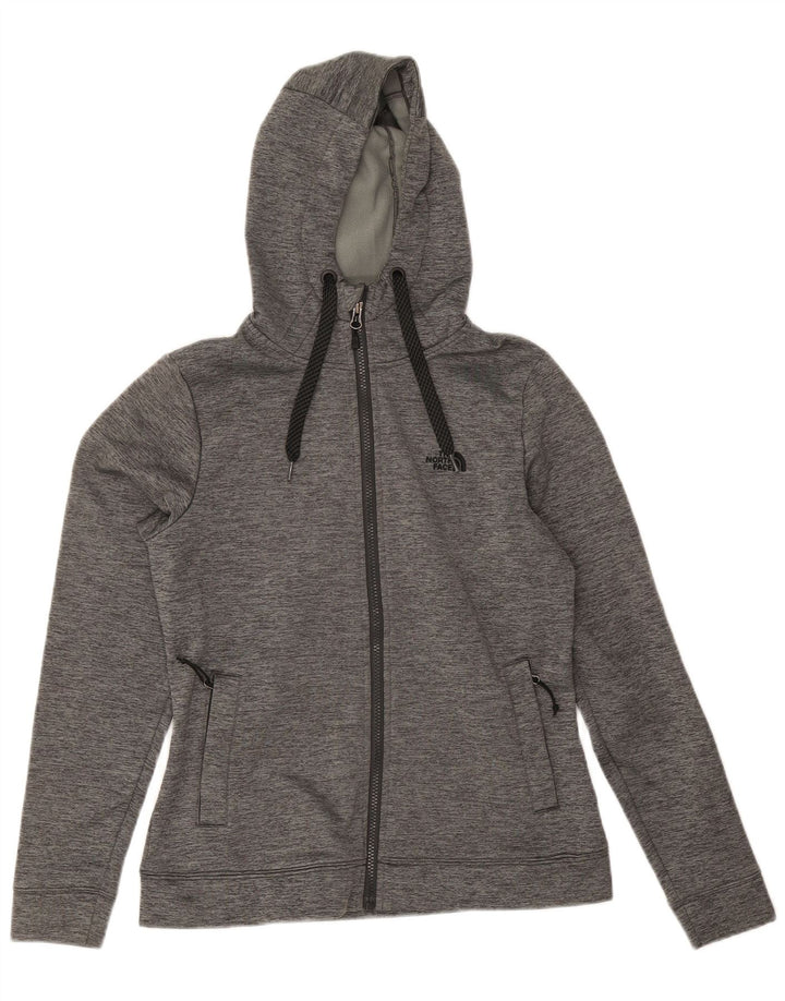 The North Face Womens Zip Hoodie Sweater UK 12 Medium Grey Polyester