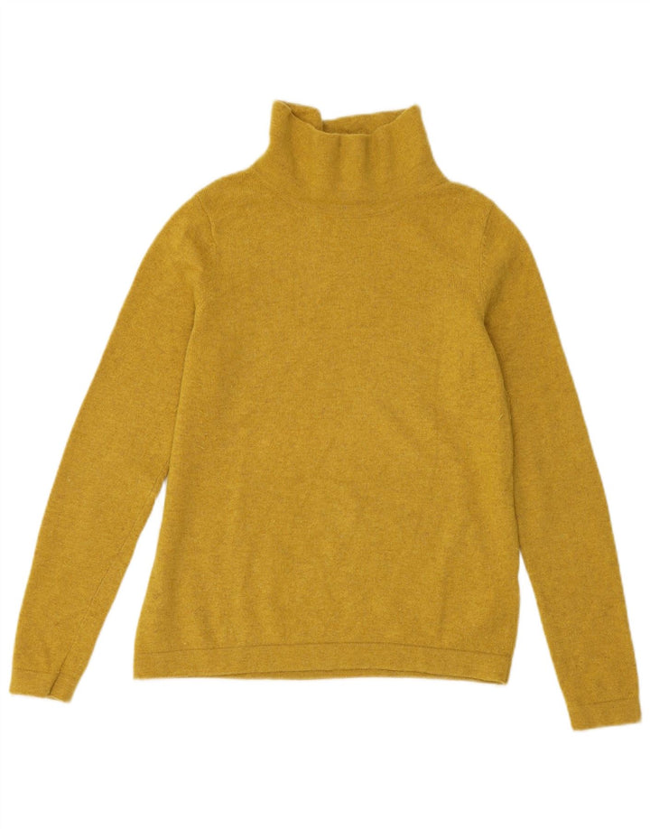 Hobbs Womens Turtle Neck Jumper Sweater UK 14 Medium Yellow Wool