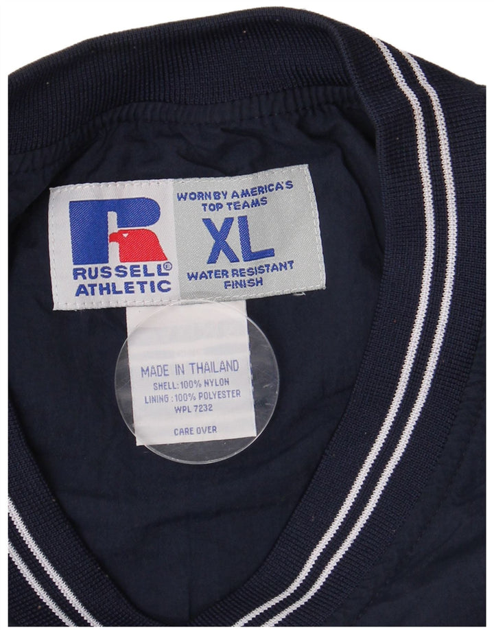 Russell Athletic Mens Pullover Tracksuit Top Jacket XL Navy Blue Nylon