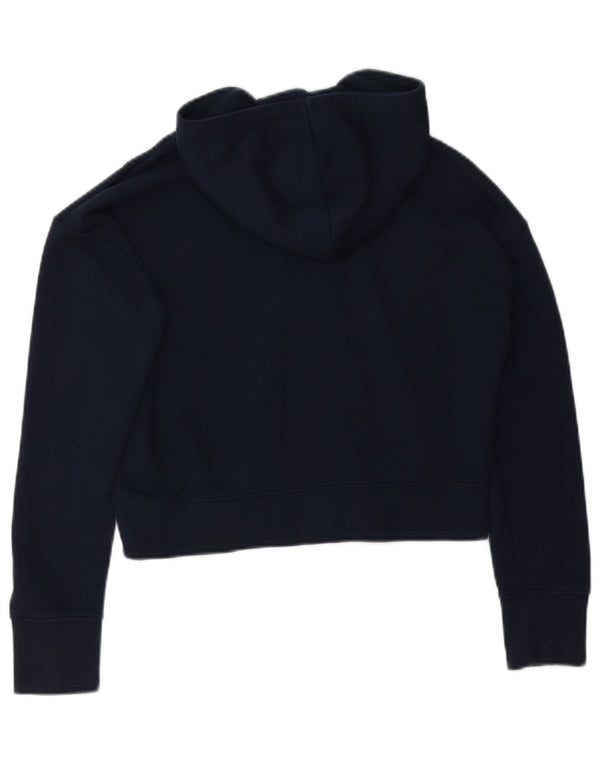 NIKE Girls Crop Standard Fit Hoodie Jumper 13-14 Years XL  Navy Blue