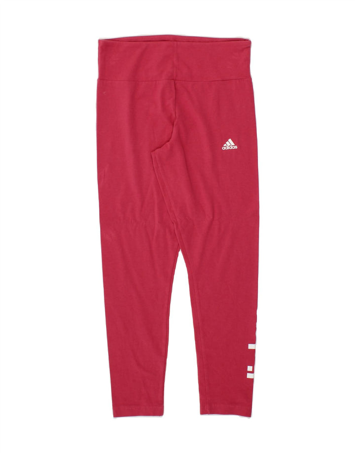 ADIDAS Womens Graphic Leggings UK 12 Medium  Pink Vintage Adidas and Second-Hand Adidas from Messina Hembry 