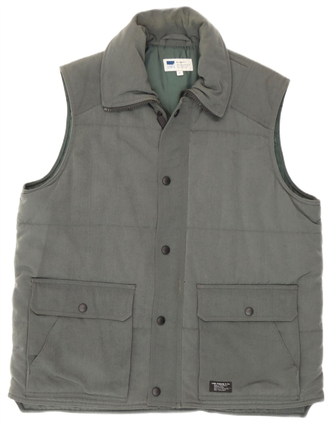Levi's Mens Padded Gilet UK 40 Large Green Polyamide