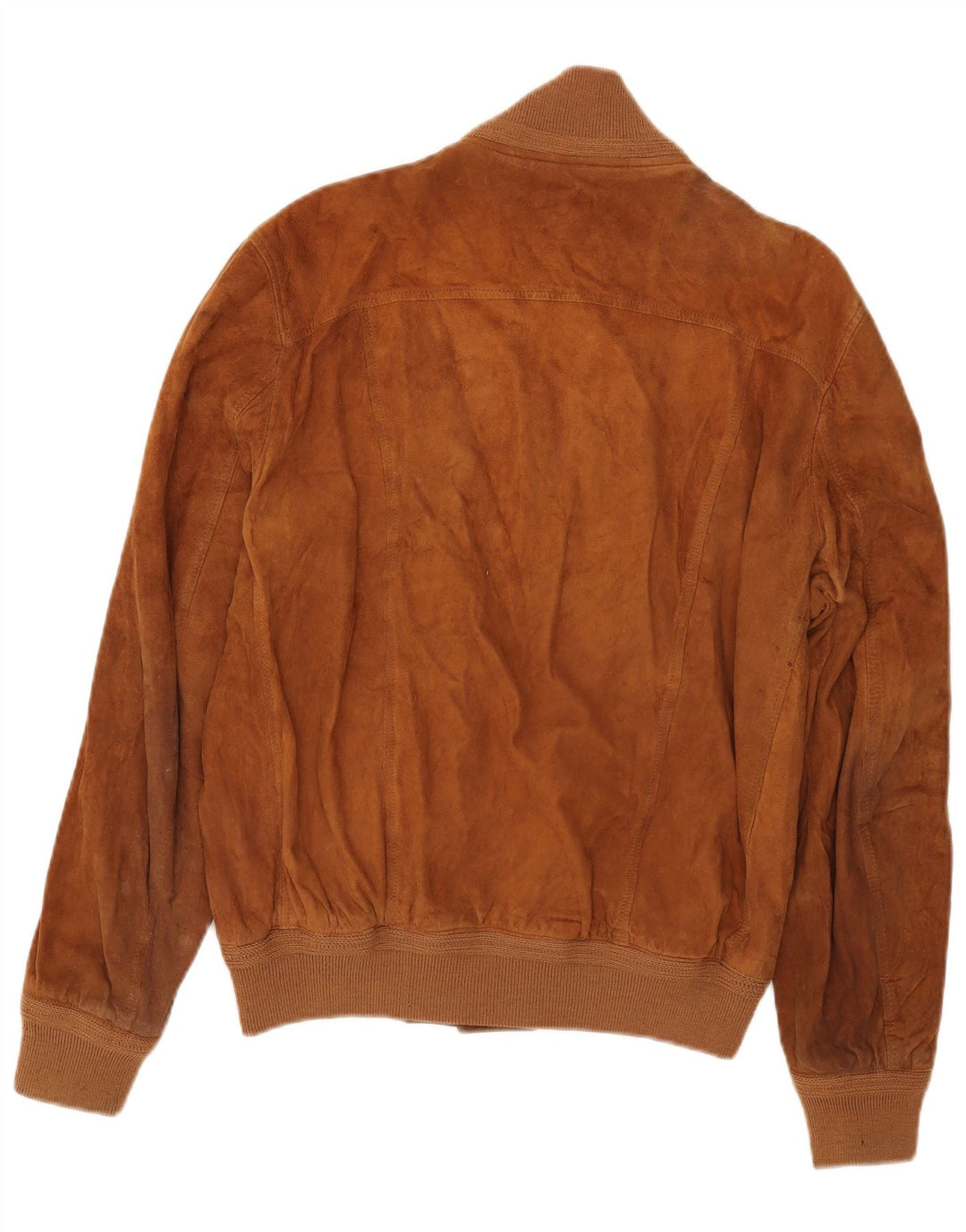 Vintage Mens Suede Bomber Jacket IT 50 Large Brown Leather