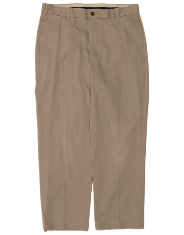 Brooks Brothers Mens Clark Straight Chino Trousers W32 L27 Beige Cotton
