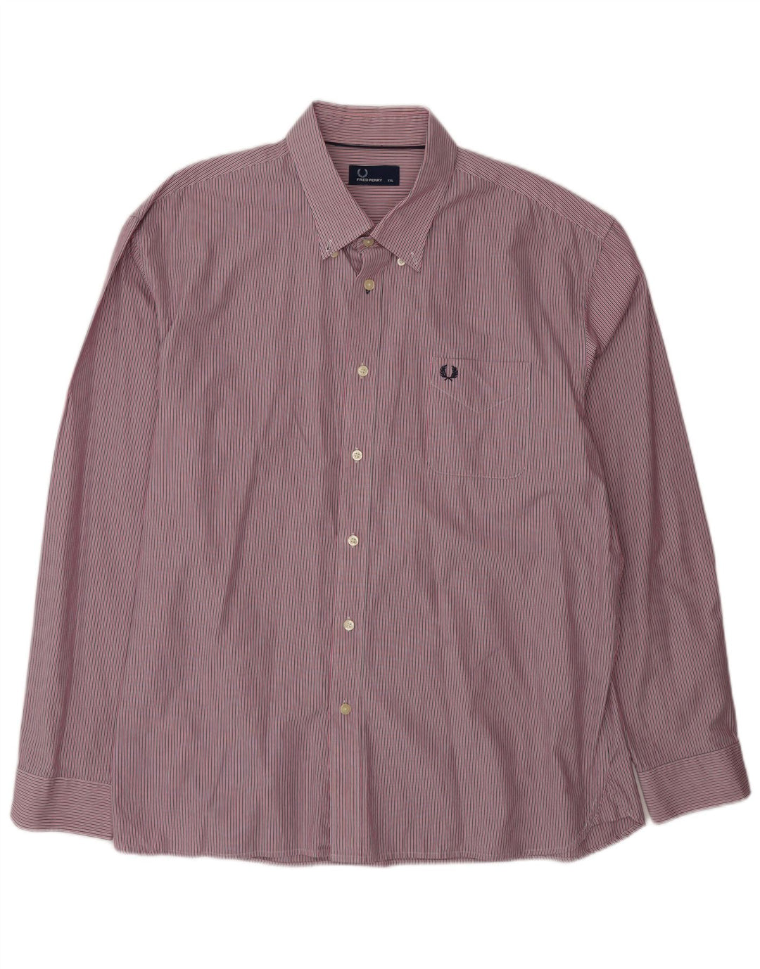 Fred Perry Mens Shirt 2XL Pink Pinstripe Cotton