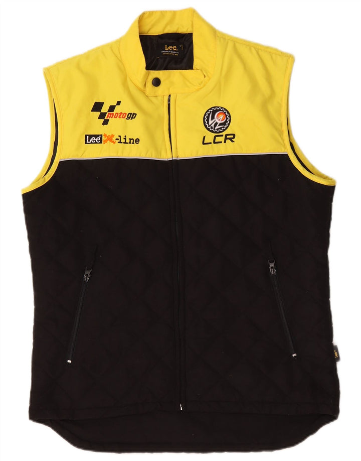 Lee Mens Graphic Quilted Gilet UK 36 Small Black Colourblock Polyester