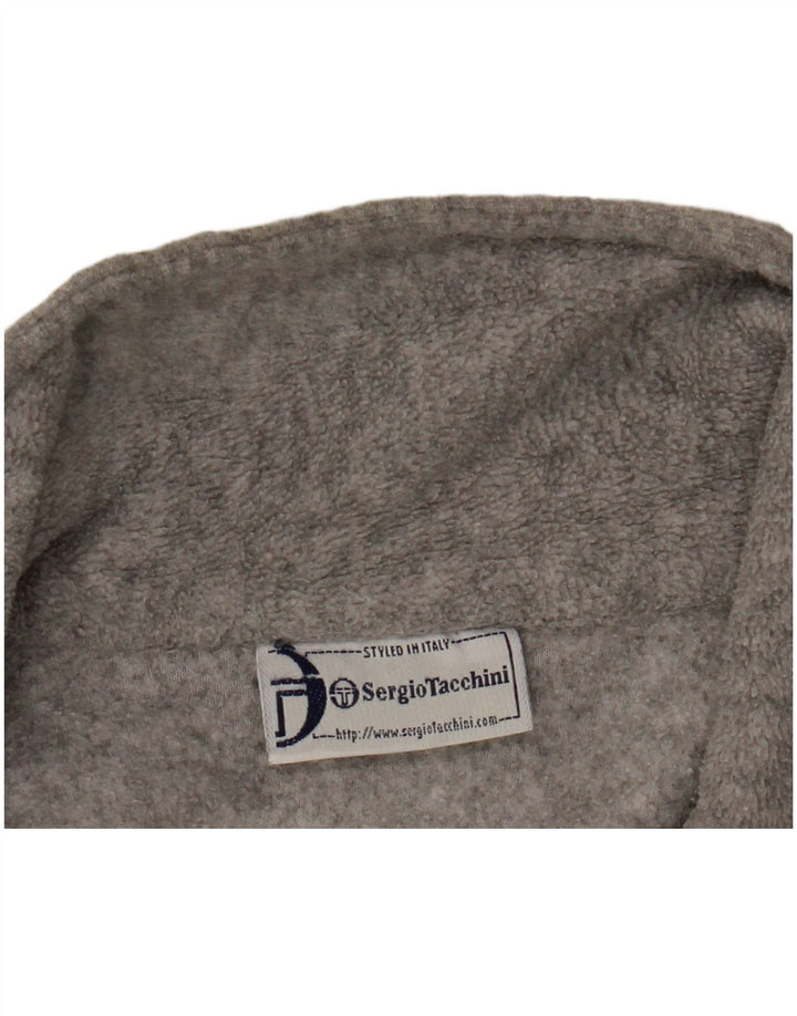 SERGIO TACCHINI Mens Zip Neck Fleece Jumper Large Grey