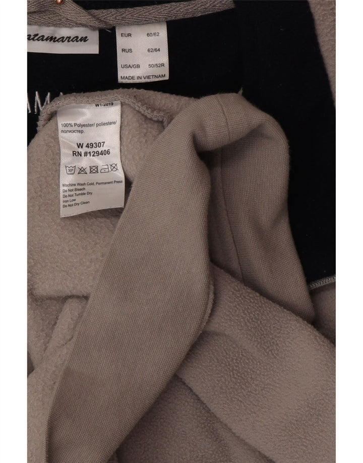 CATAMARAN Mens Zip Neck Fleece Jumper UK 50/52 4XL Grey Polyester