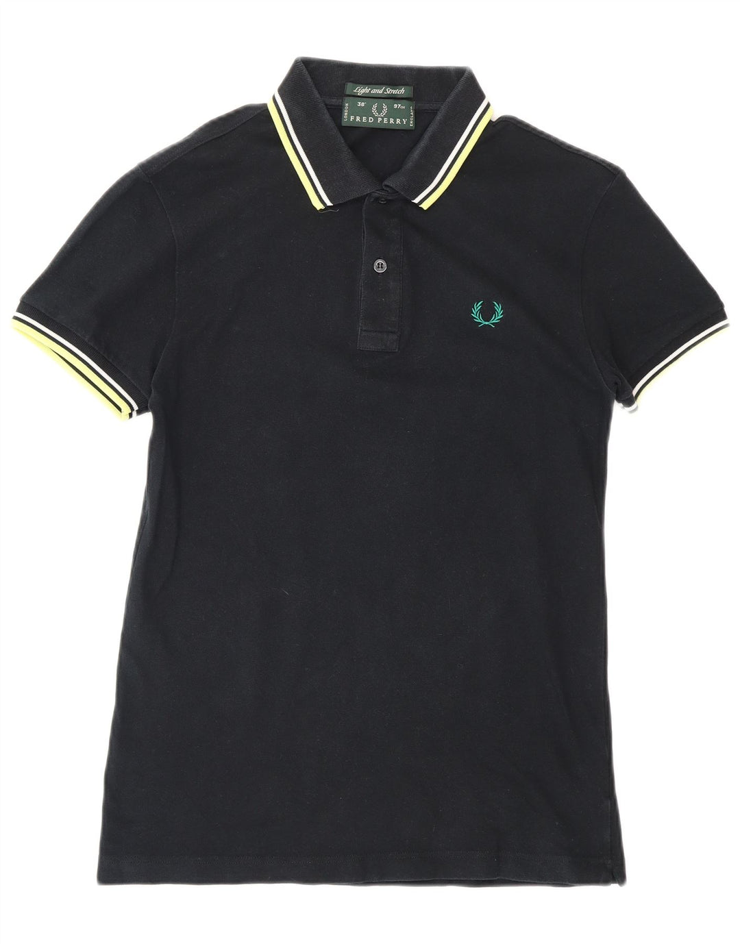 FRED PERRY Mens Polo Shirt Small Black Cotton