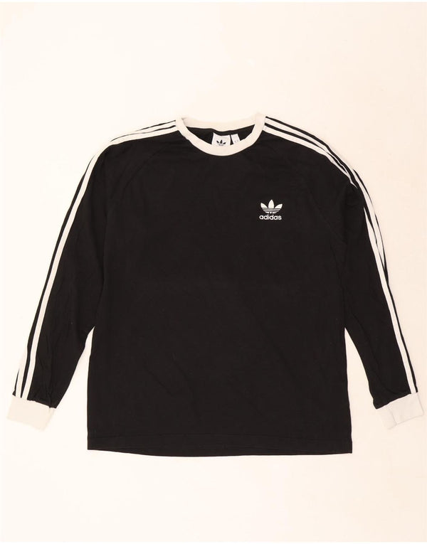 Adidas Mens Top Long Sleeve Large Black Cotton