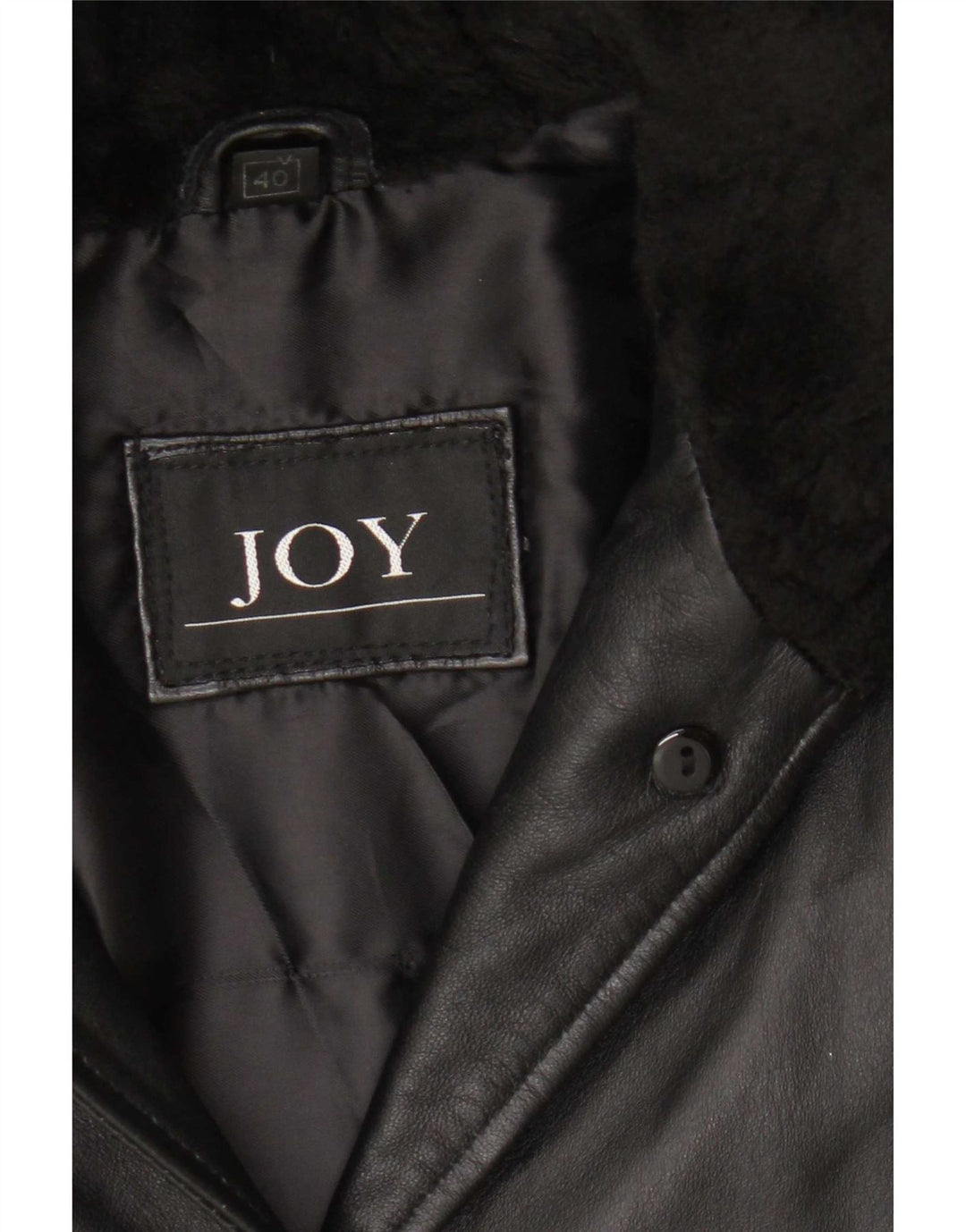 Joy Womens Hooded Oversized Leather Coat EU 40 Medium Black