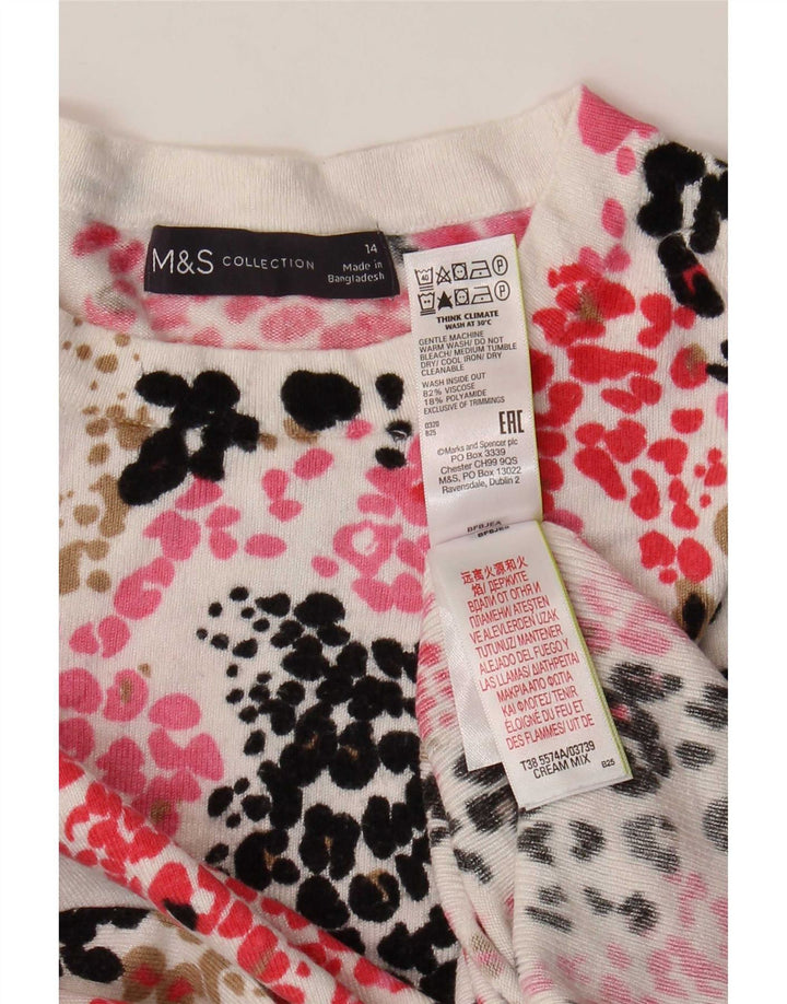 Marks & Spencer Womens Crew Neck Jumper Sweater UK 14 Large Multicoloured
