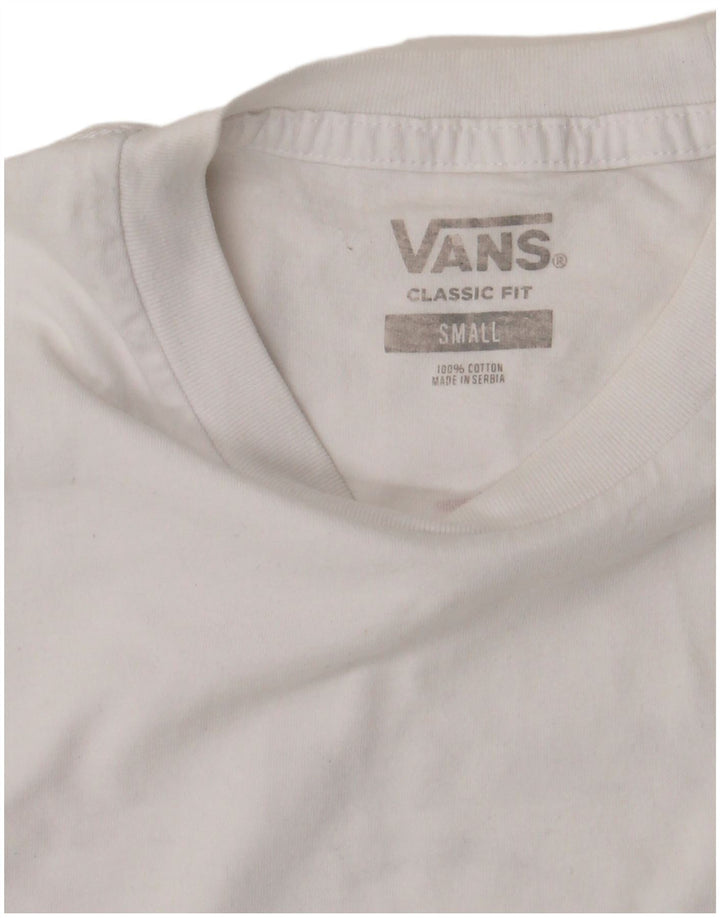 VANS Mens Classic Fit Graphic T-Shirt Top Small White Cotton