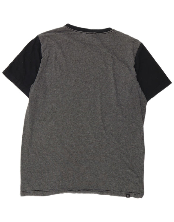 Rip Curl Mens Standard Fit Graphic T-Shirt Top XL Grey Colourblock Cotton