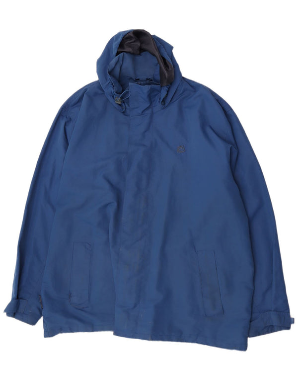 Mountain Essentials Mens Hooded Rain Jacket UK 46 3XL Blue Nylon