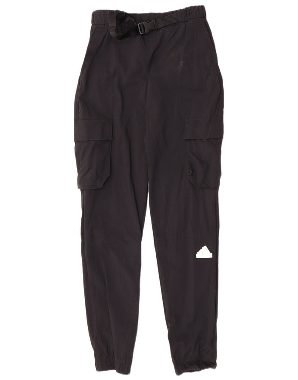 Adidas Womens Cargo Tracksuit Trousers Joggers UK 4/6 XS Black Polyamide
