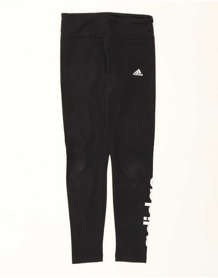 Adidas Womens Graphic Leggings UK 8/10 Small Black Polyester