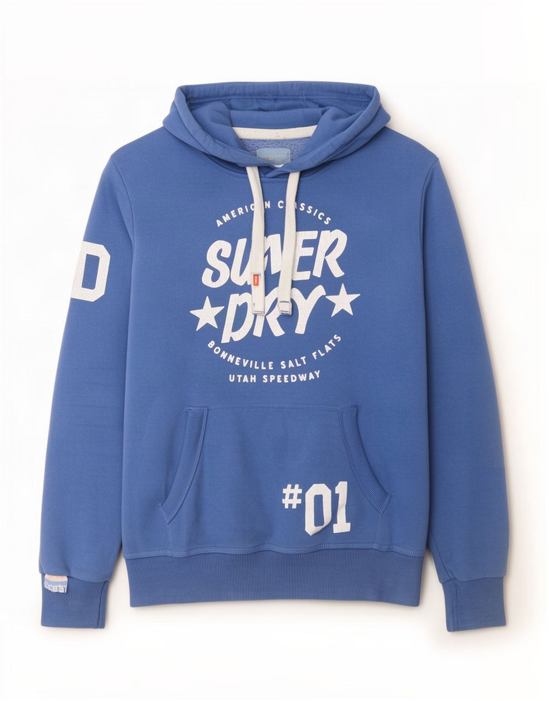 Superdry Mens Graphic Hoodie Jumper Medium Blue Cotton
