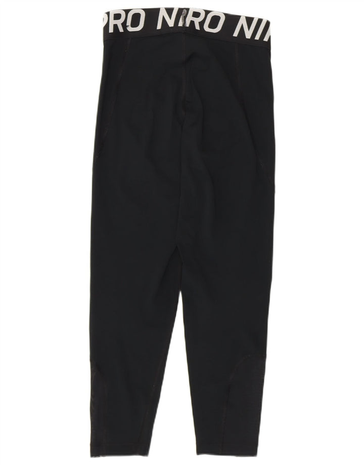NIKE Womens Graphic Capri Leggings UK 10 Small  Black Polyester