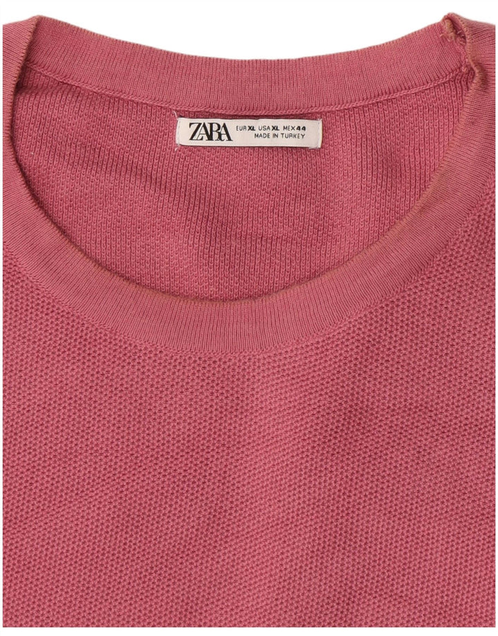 Zara Mens T-Shirt Top XL Pink