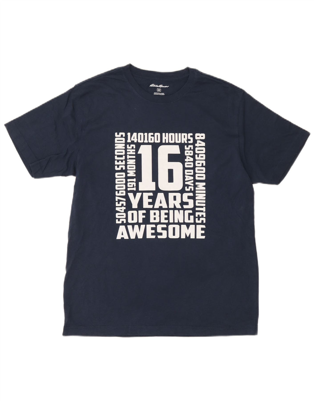 Eddie Bauer Mens Graphic T-Shirt Top Medium Navy Blue Cotton