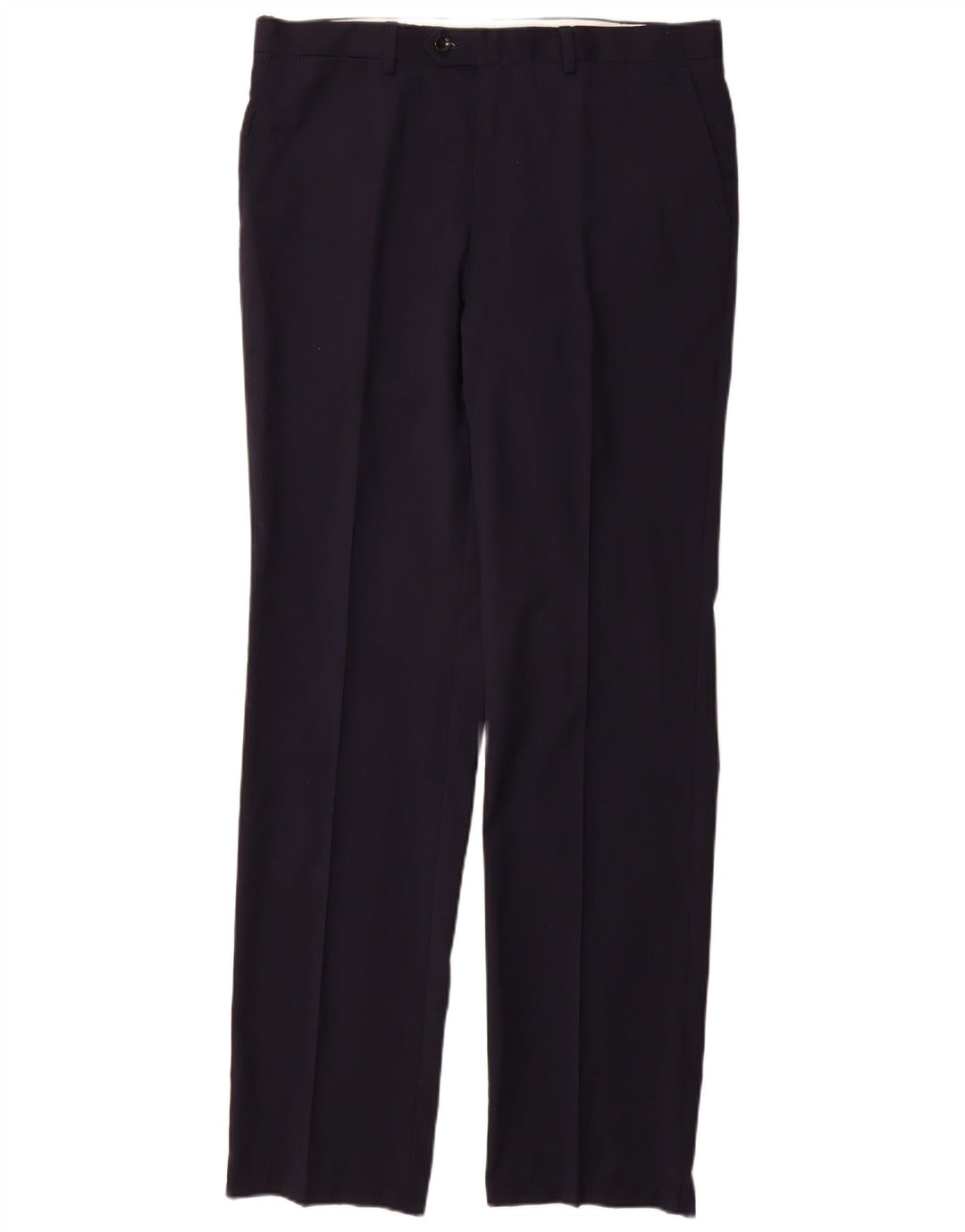 Marks & Spencer Mens Autograph Straight Suit Trousers W34 L33 Navy Blue