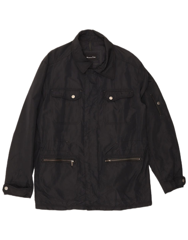MASSIMO DUTTI Mens Utility Jacket UK 42 XL Black Nylon